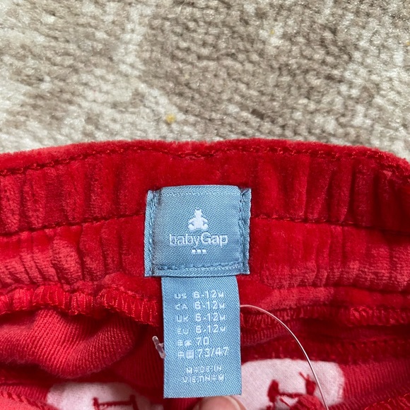 Red velour infant pants - Picture 3 of 3